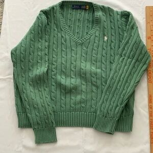 Polo by Ralph Lauren V-Neck Sweater in Green womens XXL